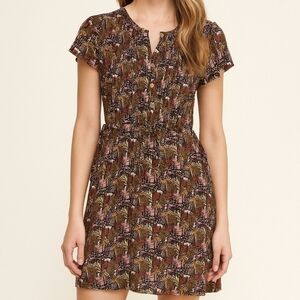 LOFT Animal Print Flutter Sleeve Dress